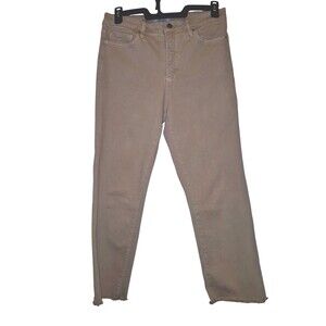 RFM Los Angeles Women's Garment Dyed Marigold Yellow Jeans Raw Hem 11/30